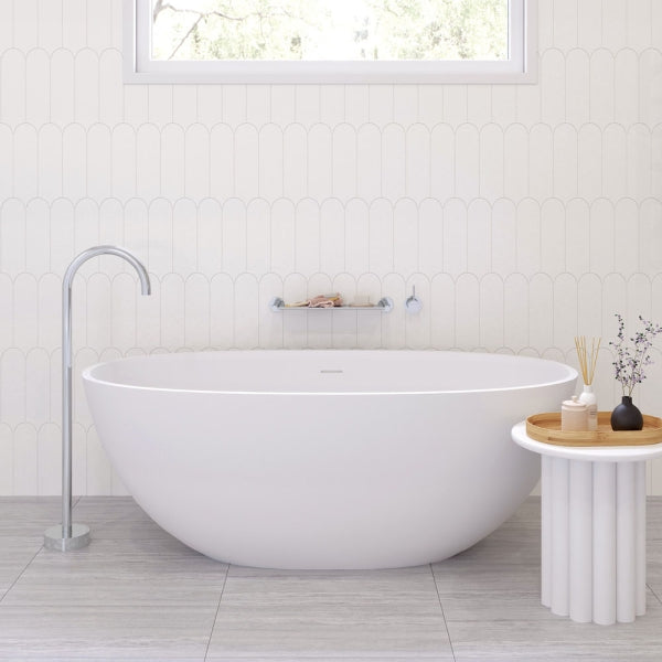 Sasso Cast Stone Solid Surface Bath, 1550mm