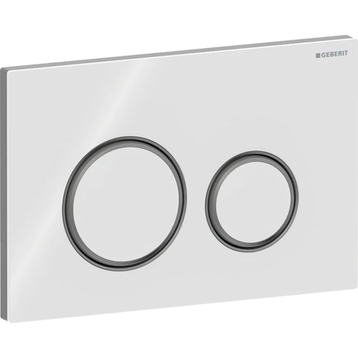 Geberit Sigma50 actuator plate, round, dual flush, metal colour black chrome