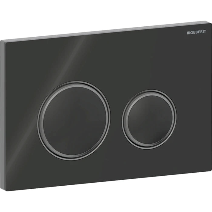 Geberit Sigma50 actuator plate, round, dual flush, metal colour black chrome