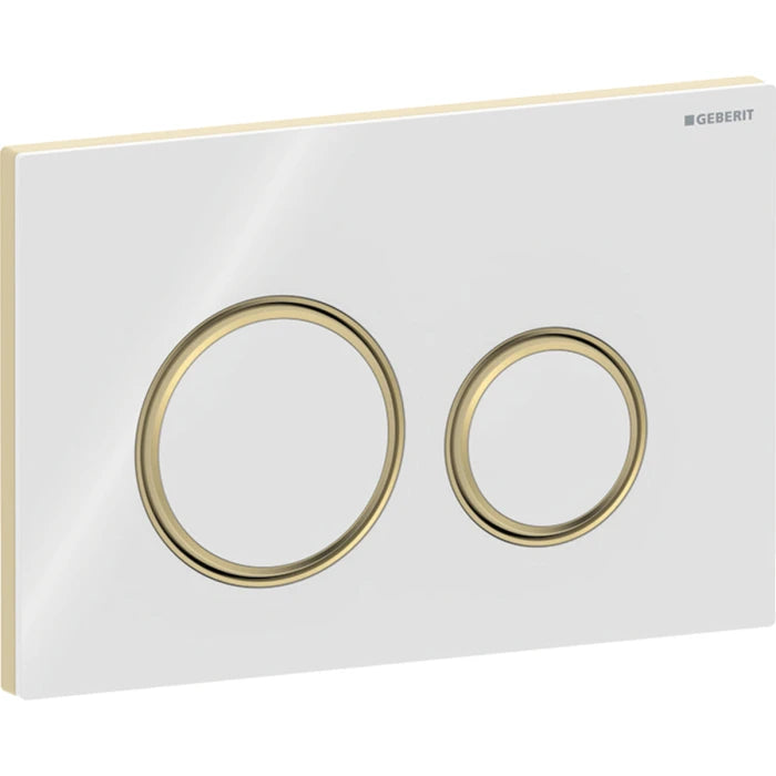 Geberit Sigma50 actuator plate, round, dual flush, metal colour brass-coloured