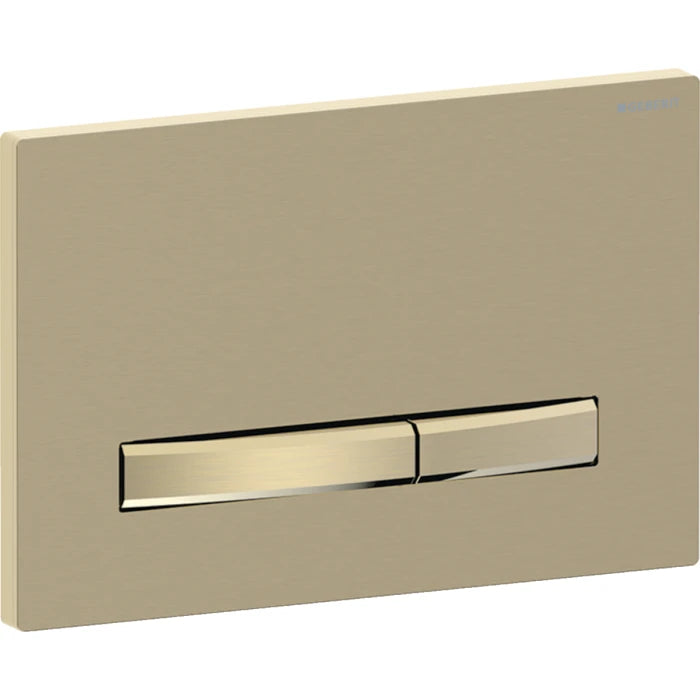 Geberit Sigma50 actuator plate, square, dual flush, metal colour brass-coloured