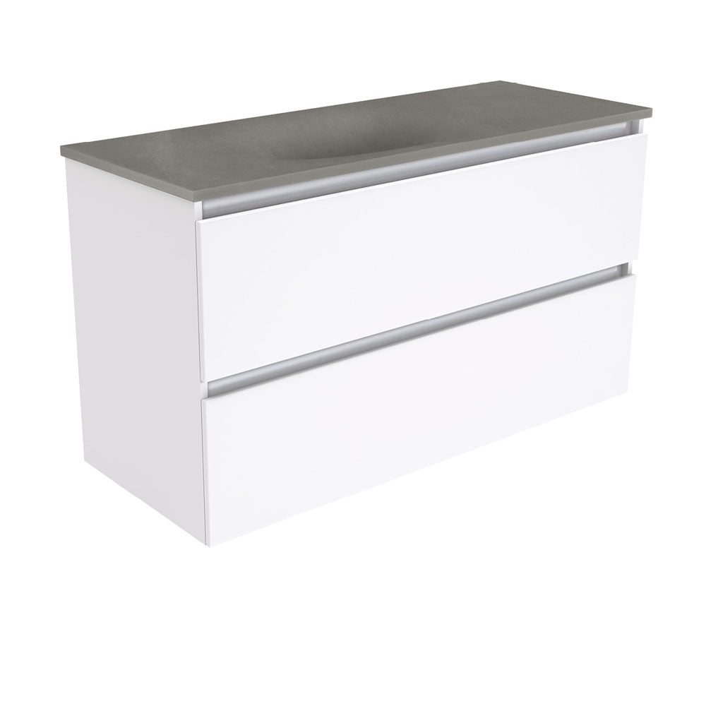 SATORI QUEST 1200 Gloss White 2 Drawer Vanity Wall Hung