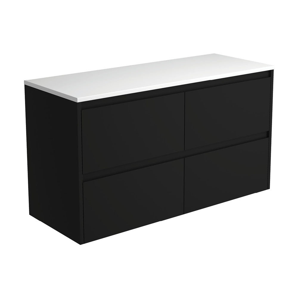 AMATO Satin Black 1200 Cabinet Wall Hung