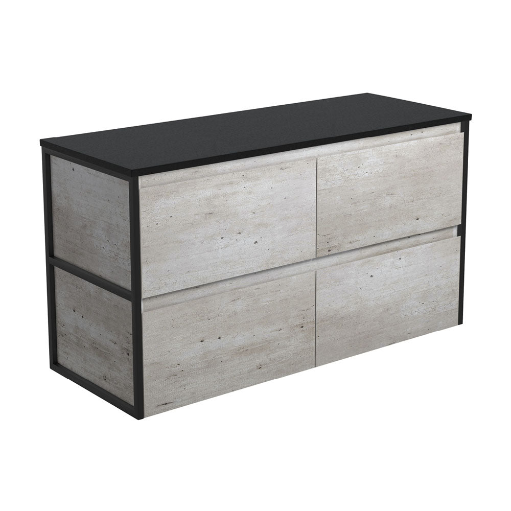 AMATO INDUSTRIAL 1200 Cabinet Matte Black Frames Wall Hung