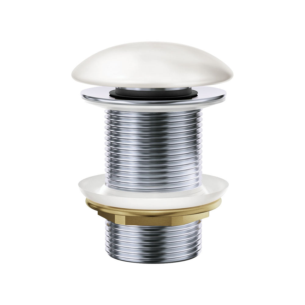 Dome Pop Up Waste 32mm No Overflow Gloss White Ceramic