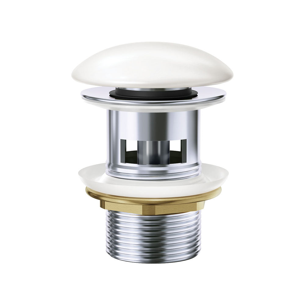 Ceramic Cap Pop-Up Waste, 32mm with Overflow, Gloss White