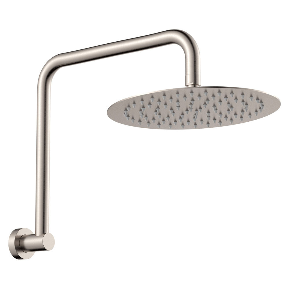 KAYA Gooseneck Shower Arm Set Brushed Nickel