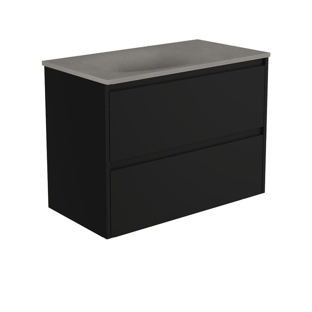 SATORI AMATO 900 Satin Black Vanity Wall Hung