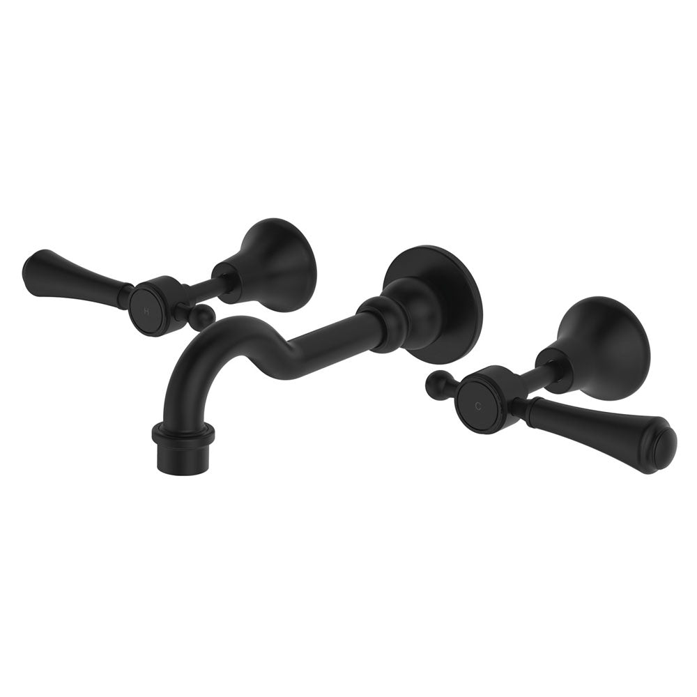 LILLIAN Lever Wall Bath/Basin Set Matte Black