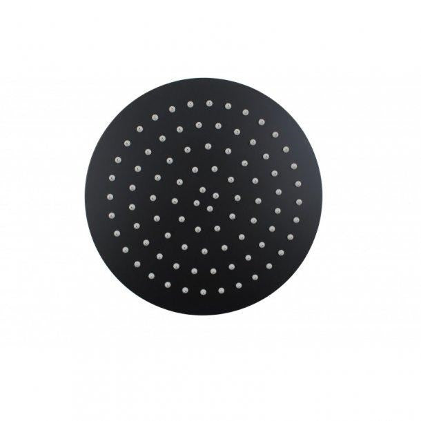 8 inch 200mm Right Angle Round Matte Black Twin Shower Station Top Inlet with 3 Functions Handheld