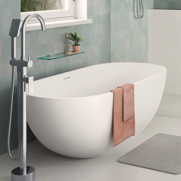Nero Cast Stone Solid Surface Bath, 1780mm