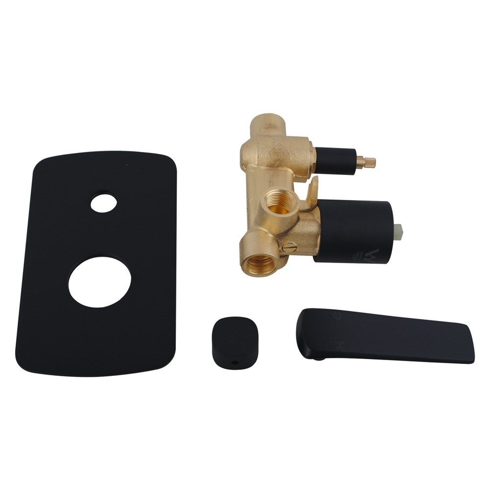 Esperia Matt Black & Rose Gold Wall Mixer With Diverter