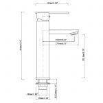 Cavallo Chrome Square Tall Basin Mixer