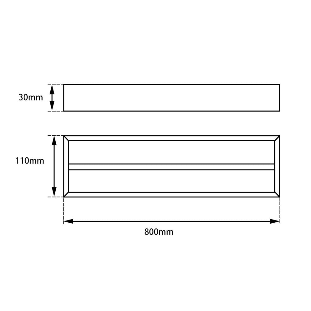Cavallo Brushed Nickel Square Double Towel Rail 800mm