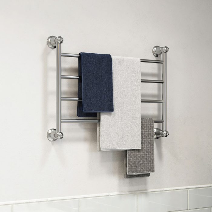 Lillian Heated Towel Rail, 600 x 450mm, Chrome