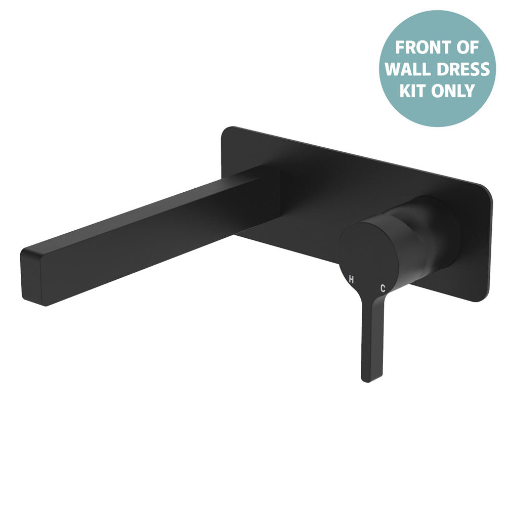 SANSA Basin Wall Mixer Set Dress Kit Matte Black Soft Square Plate