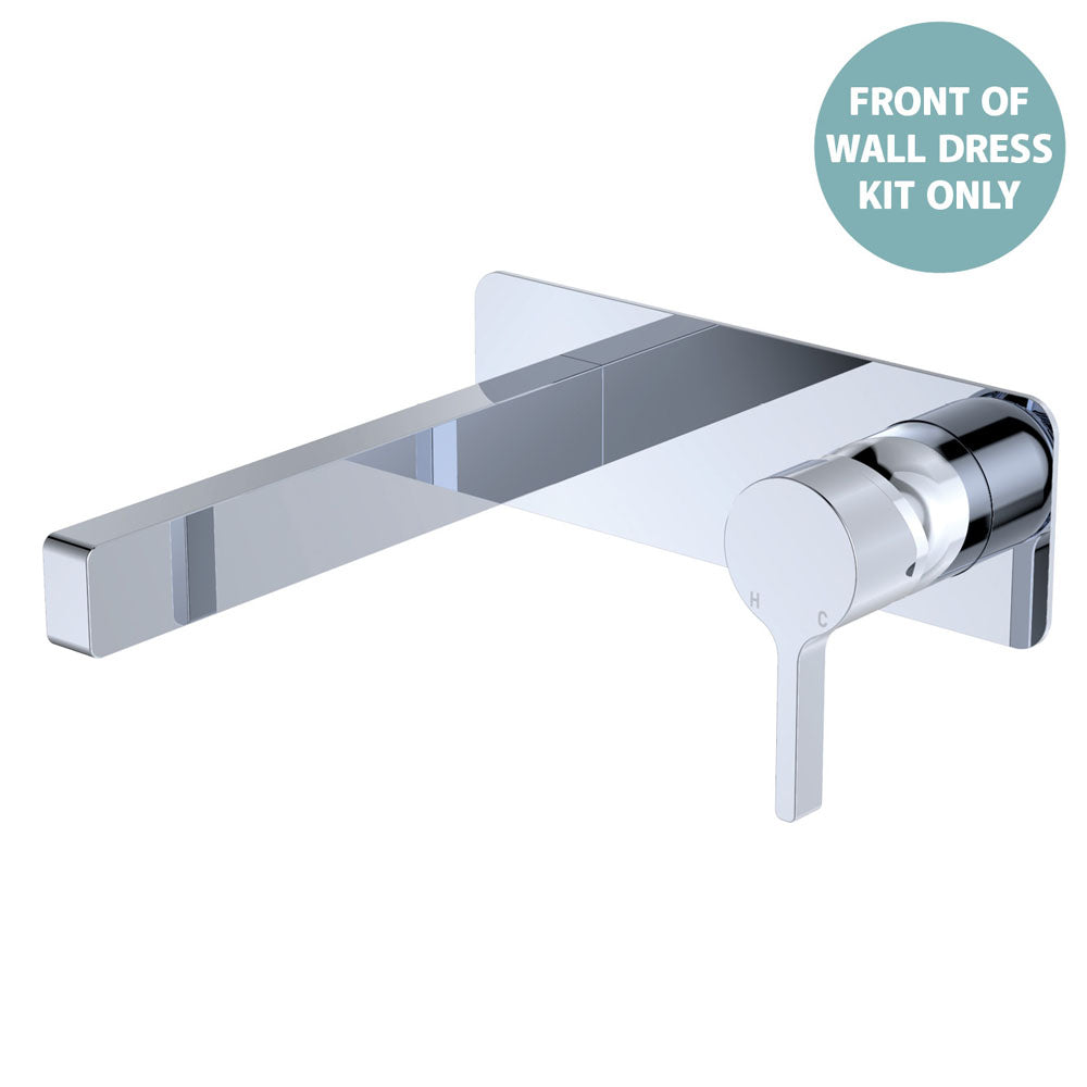 SANSA Basin Wall Mixer Set Dress Kit Chrome Soft Square Plate