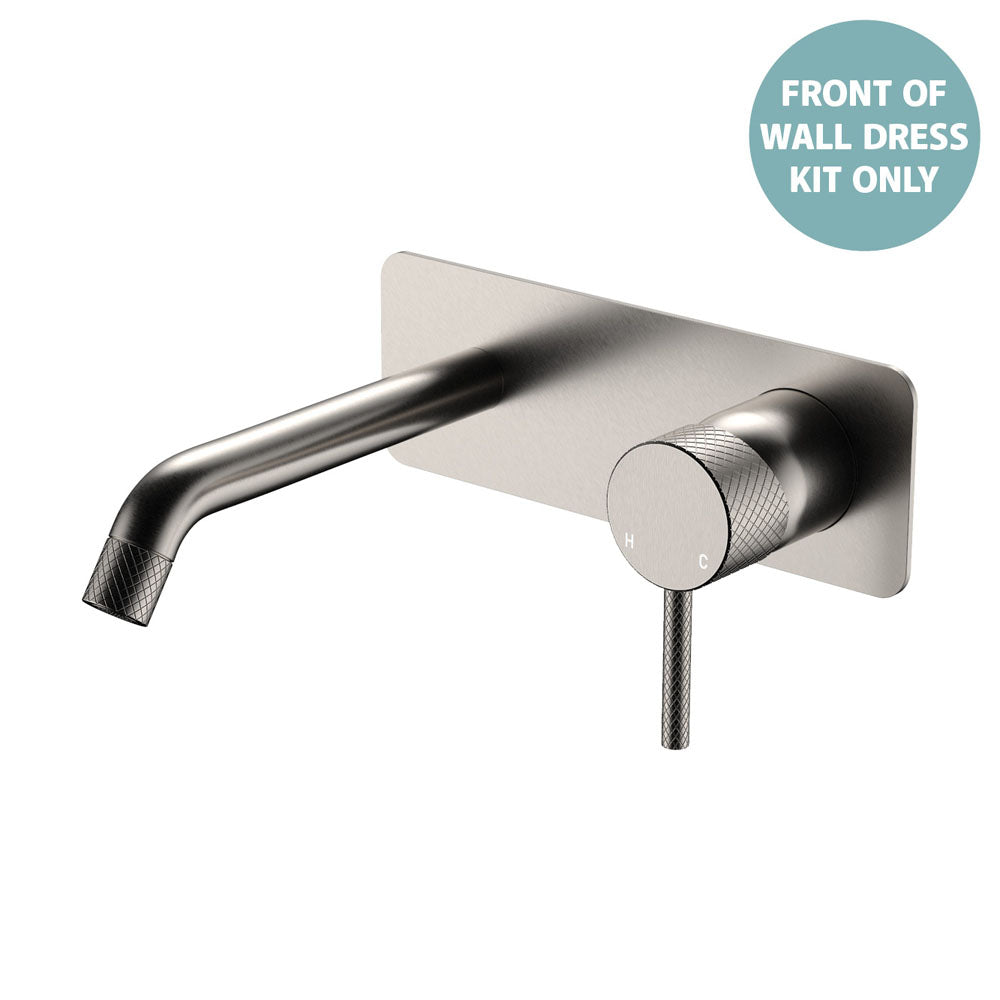 AXLE Basin/Bath Wall Mixer Dress Kit Brushed Nickel 160mm Outlet Soft Square Plate