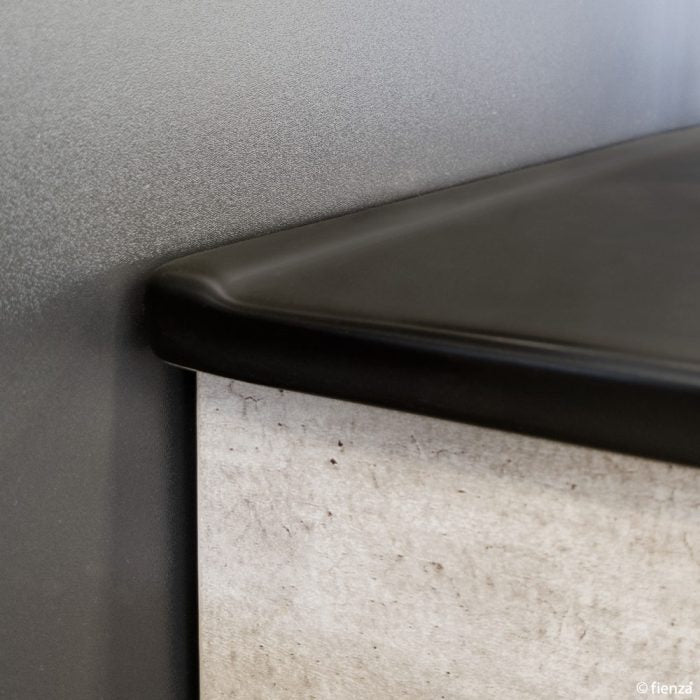 Dolce Matte Black Fingerpull Gloss White 750 Wall-Hung Vanity