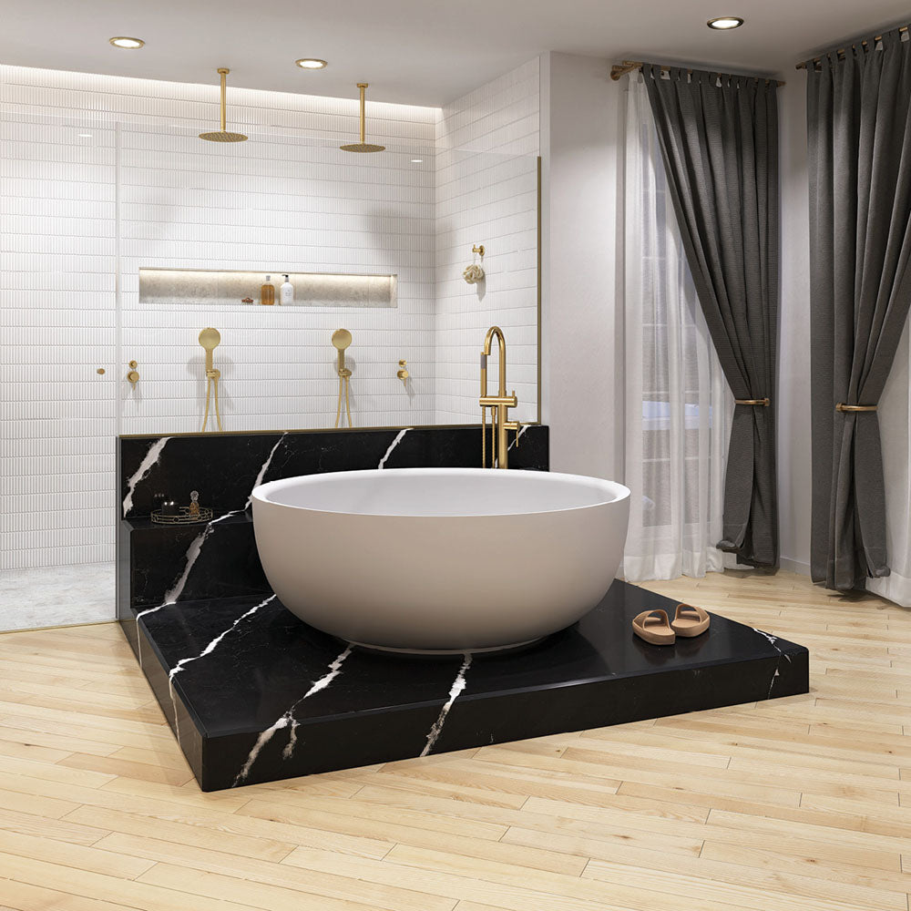 KAYA Round Shower Head 250mm Urban Brass