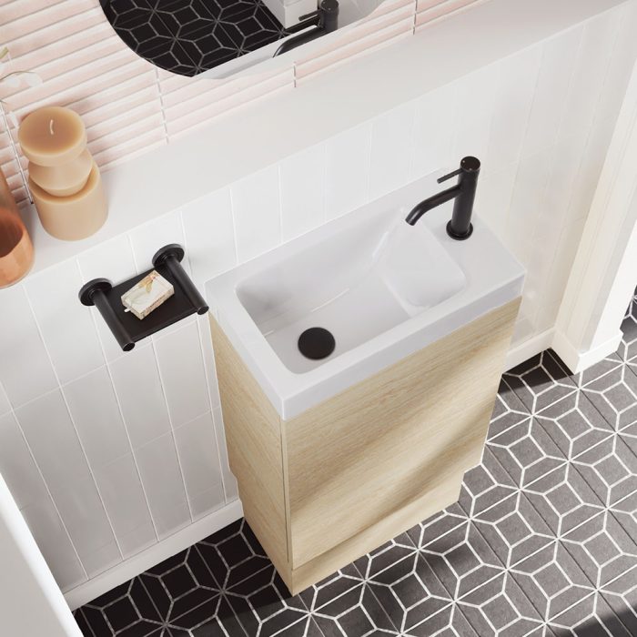 Denzel Slim Ensuite Depth Ceramic Basin-Top