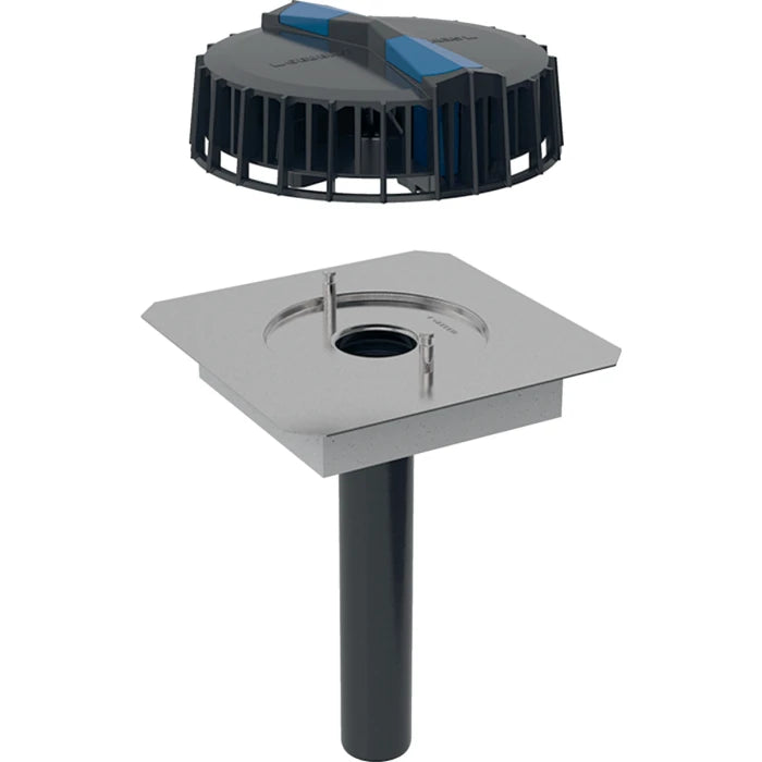 Geberit Pluvia roof outlet with contact sheet for gutters