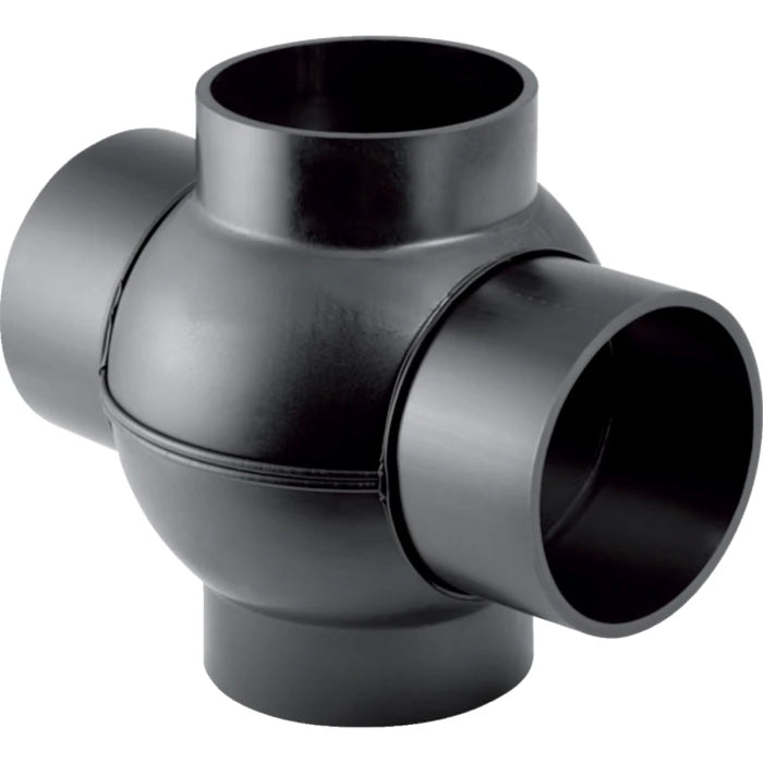 Geberit HDPE double branchball 88.5 deg, connections 180 deg offset
