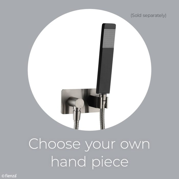 Soft Square Hand Shower Bracket with Hose Brushed Nickel