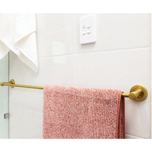 KAYA Single Towel Rail 900mm Urban Brass