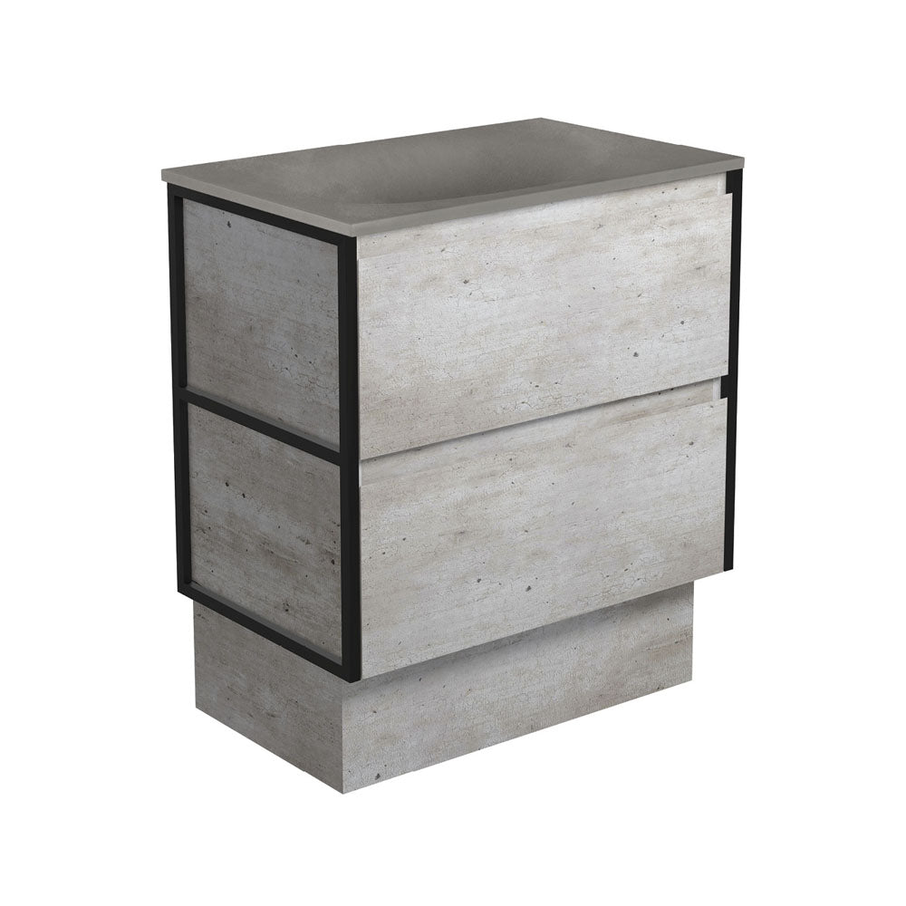 SATORI AMATO 750 INDUSTRIAL Vanity with Satin Black Frames On Kick