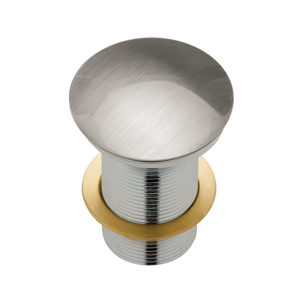 BASIN WASTE Dome Pop Up 32x70mm No Overflow Brushed Nickel