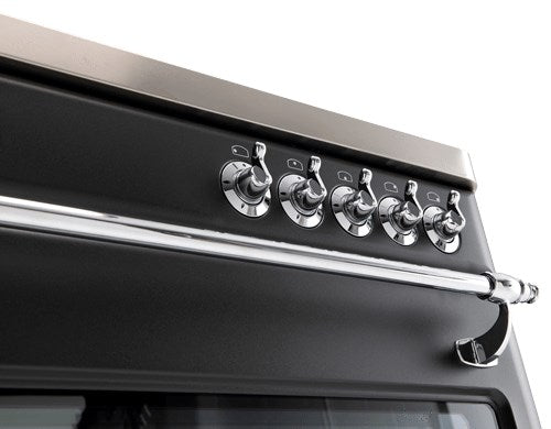 Royal Chiantishire, 90cm Cooker , 8 function elec Oven, 5 Burner Recessed Gas Top Left WOK Large 109ltr gross ,Analogue Clock bottom storage