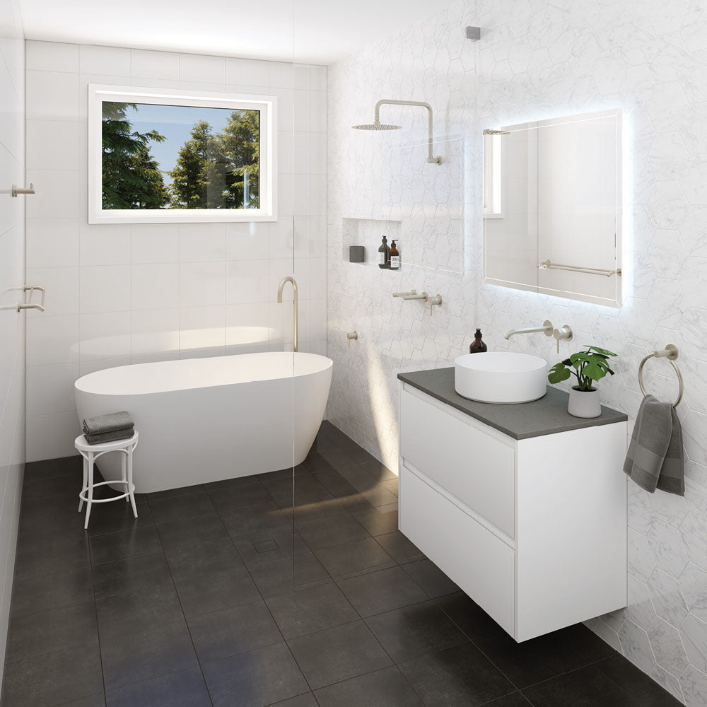 KAYA Double Towel Rail 900mm Brushed Nickel