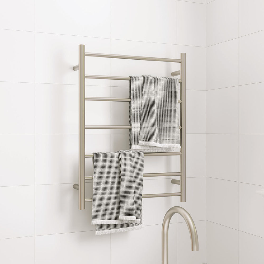 ISABELLA Heated Towel Rail 6080 Brushed Nickel (7 Bars) 600x800x122mm