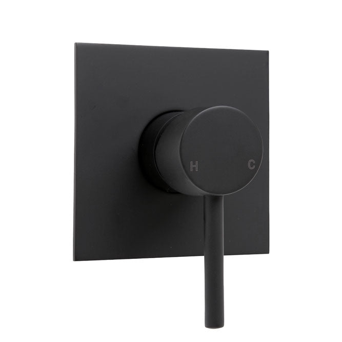 HUSTLE Shower Wall Mixer Matte Black 35mm Square Plate
