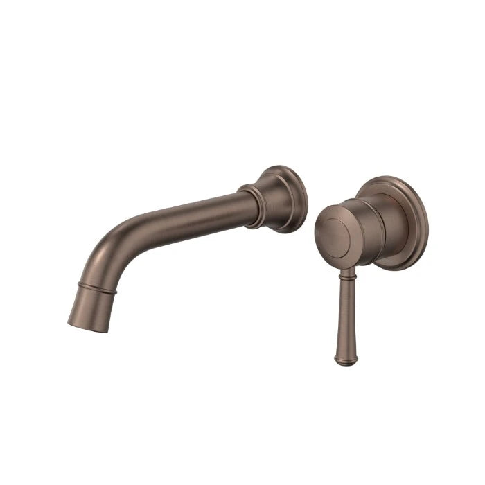 Caroma Riviere Wall Basin/Bath Mixer 175mm (Complete Kit) Brushed Bronze Lead Free