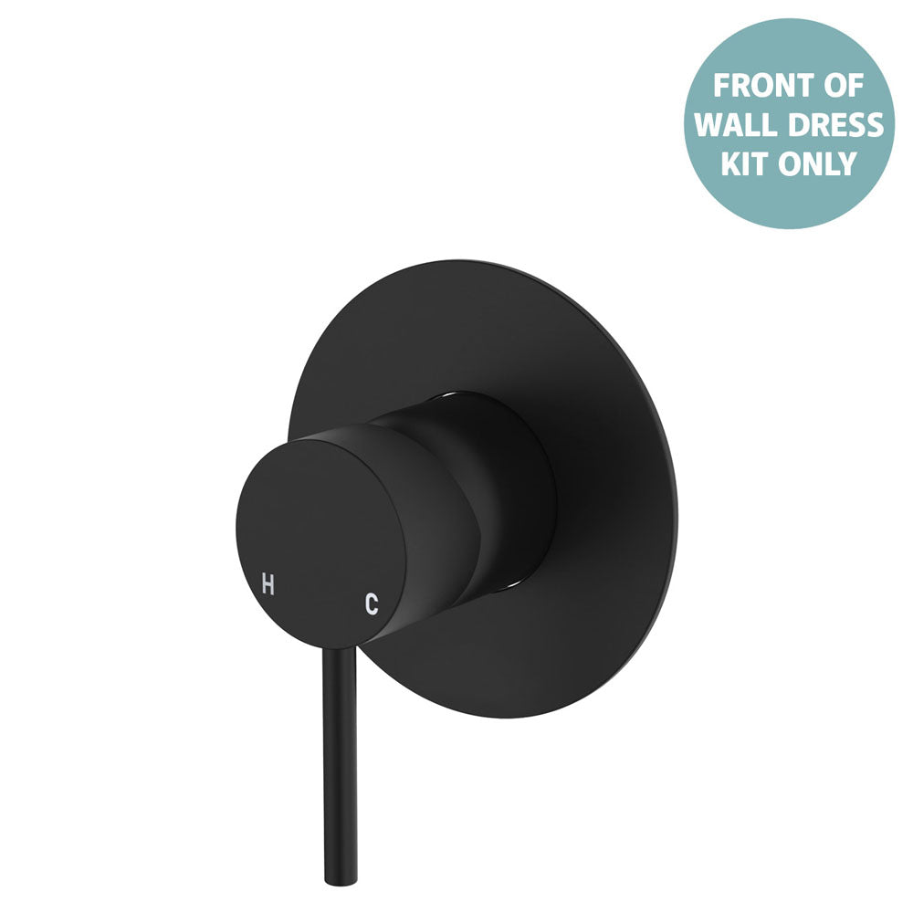 Kaya Wall Mixer Dress Kit, Large Round Plate, Matte Black