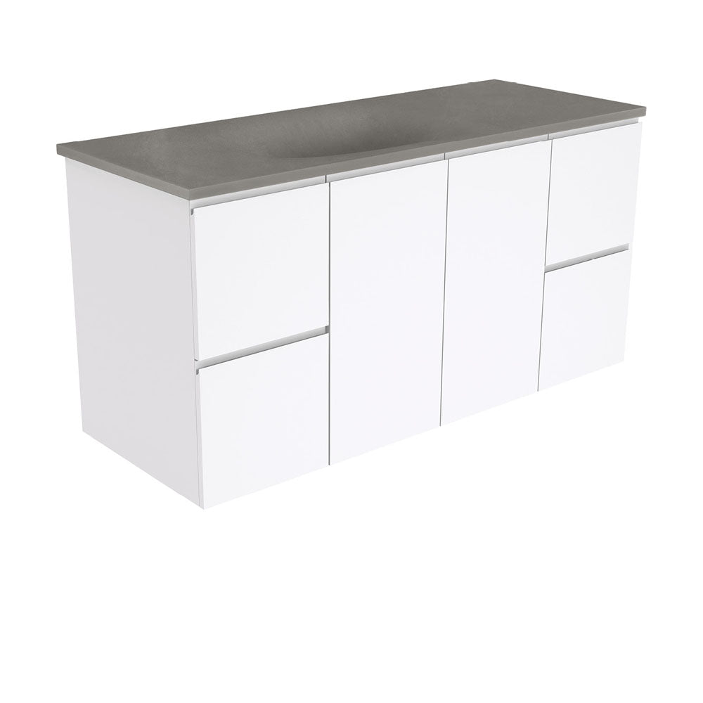 SATORI FINGERPULL 1200 Gloss White Vanity Wall Hung