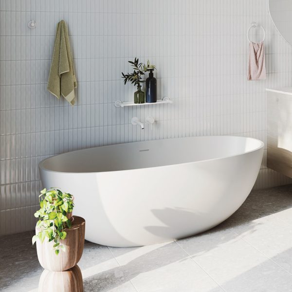 Sasso Cast Stone Solid Surface Bath, 1650mm