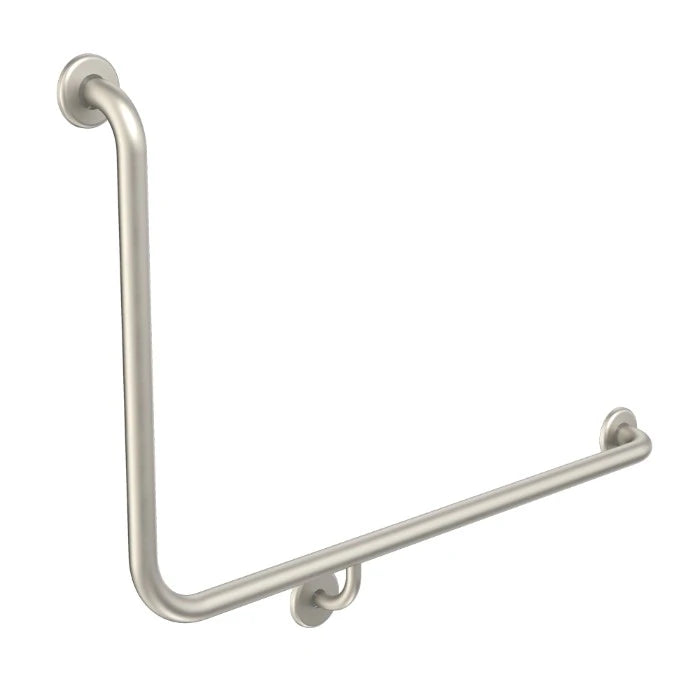 Caroma Care Support Grab Rail 90 Degree Angled 960x600 Right Hand Side Brushed Nickel