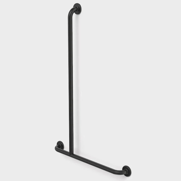 Caroma Care Support Grab Rail - 1100x700 LH T-Bar - Matte Black
