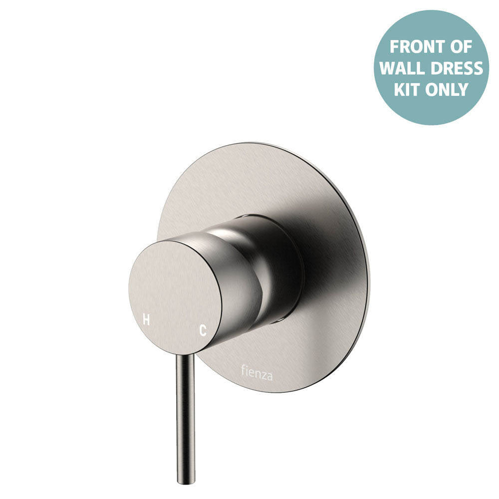 Kaya Wall Mixer Dress Kit, Large Round Plate, Brushed Nickel