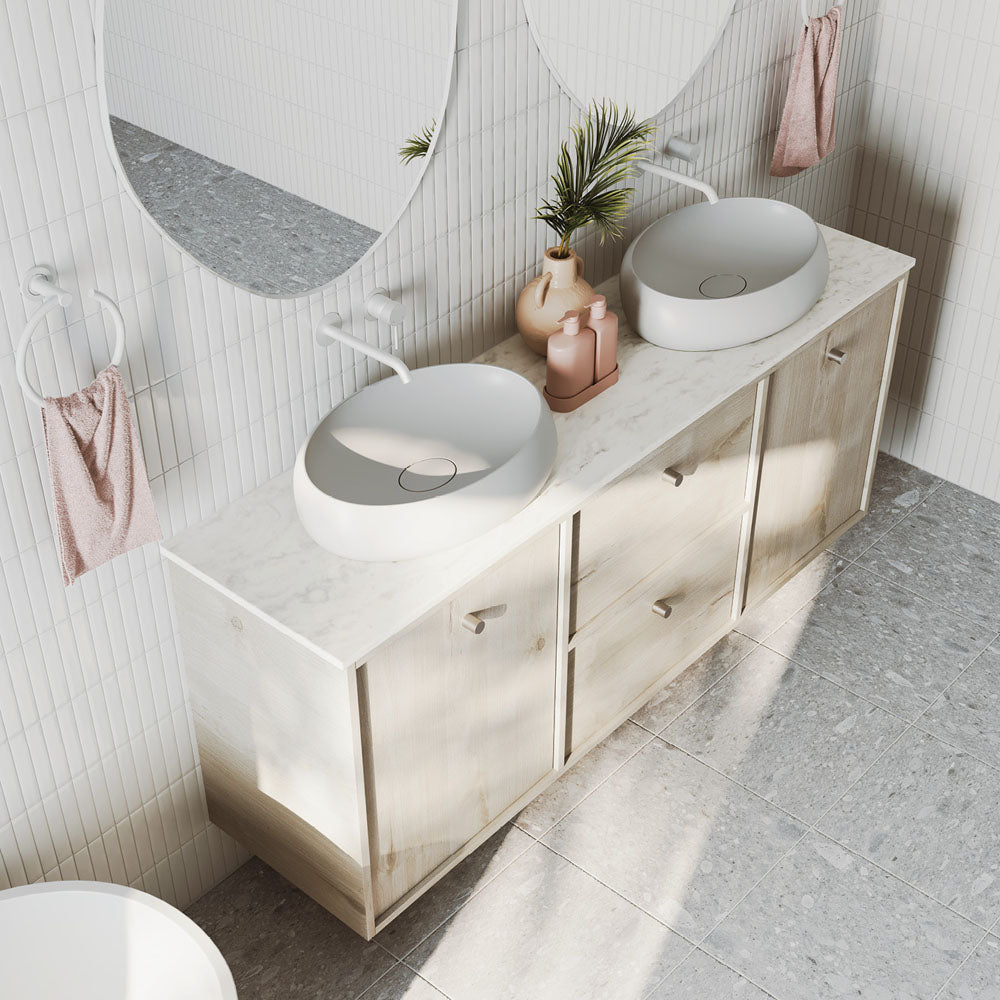 Cierra 1800 Single or Double Bowl Wall-Hung Vanity