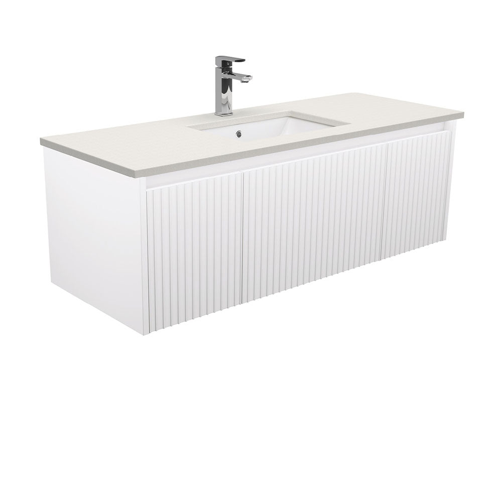 Sarah Roman Sand Undermount 1200 Alina Satin White Wall-Hung Vanity