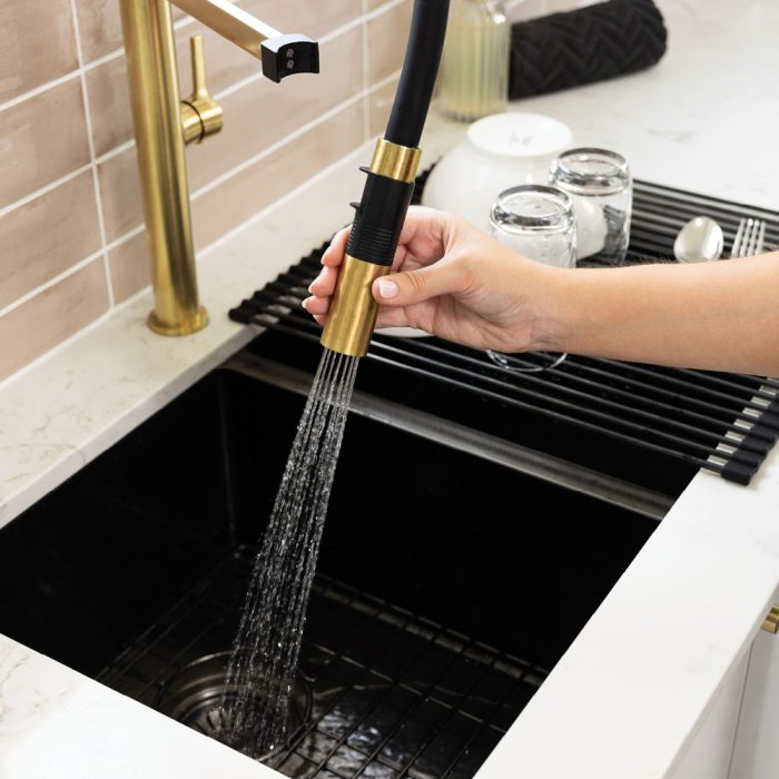 SANSA Pull Down Sink Mixer Urban Brass