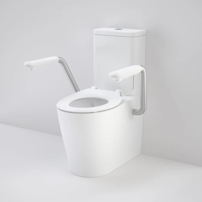 Caroma Care 660 Cleanflush WFCC Easy Height BE Suite with Armrests and Single Flap Seat (GermGard) - White