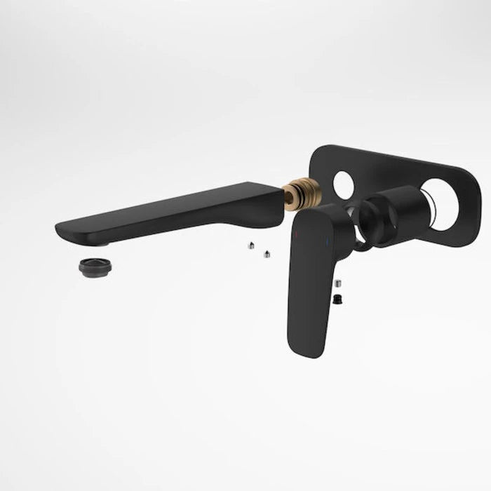 Caroma Contura II Wall Basin/Bath Mixer 180mm - Trim Kit - Matte Black
