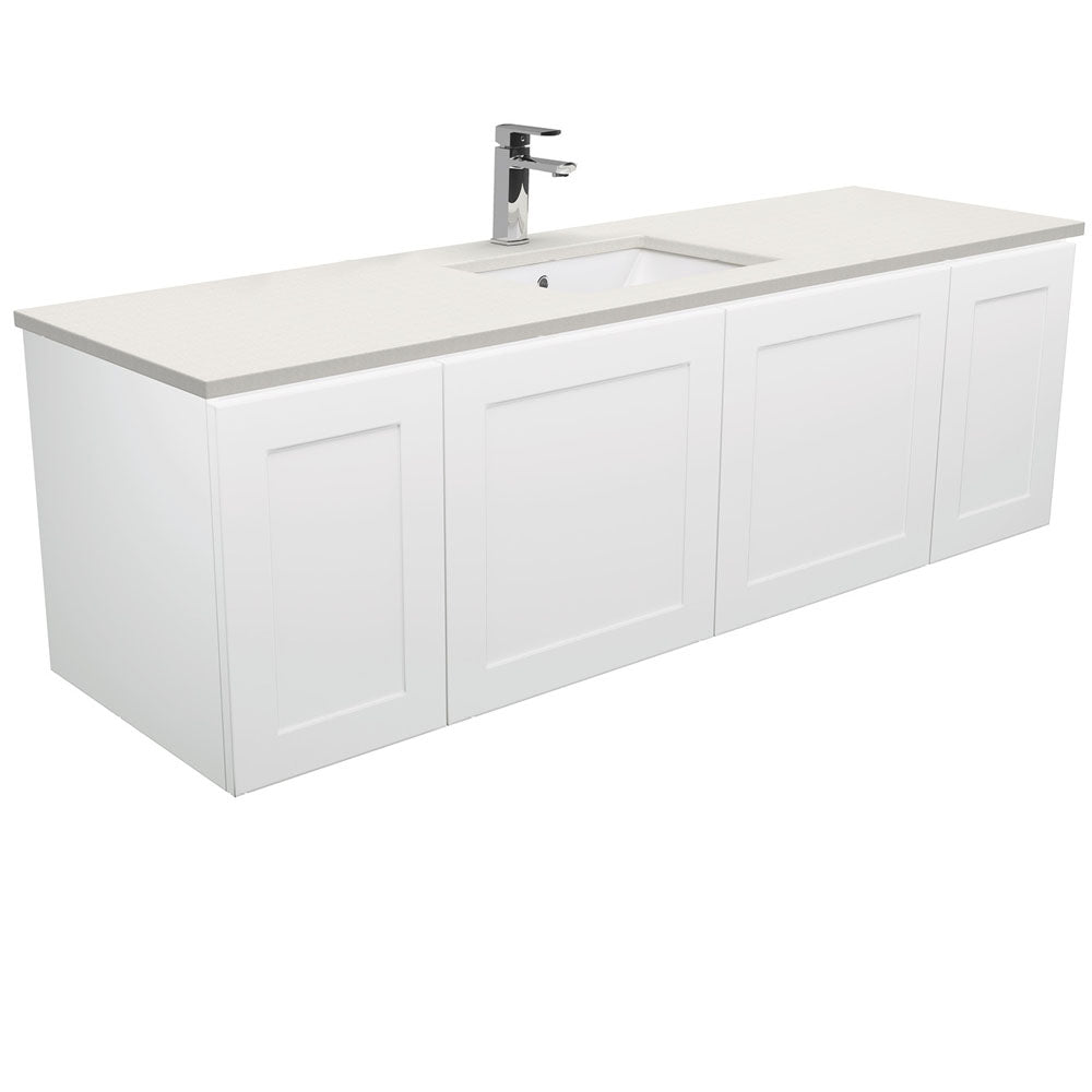 Sarah Roman Sand Undermount Single Bowl 1500 Mila Wall-Hung Vanity