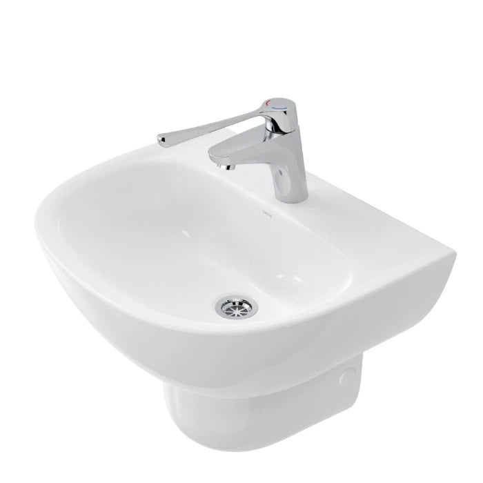 Caroma Care 500 Wall Basin with GermGard and 1 Taphole White