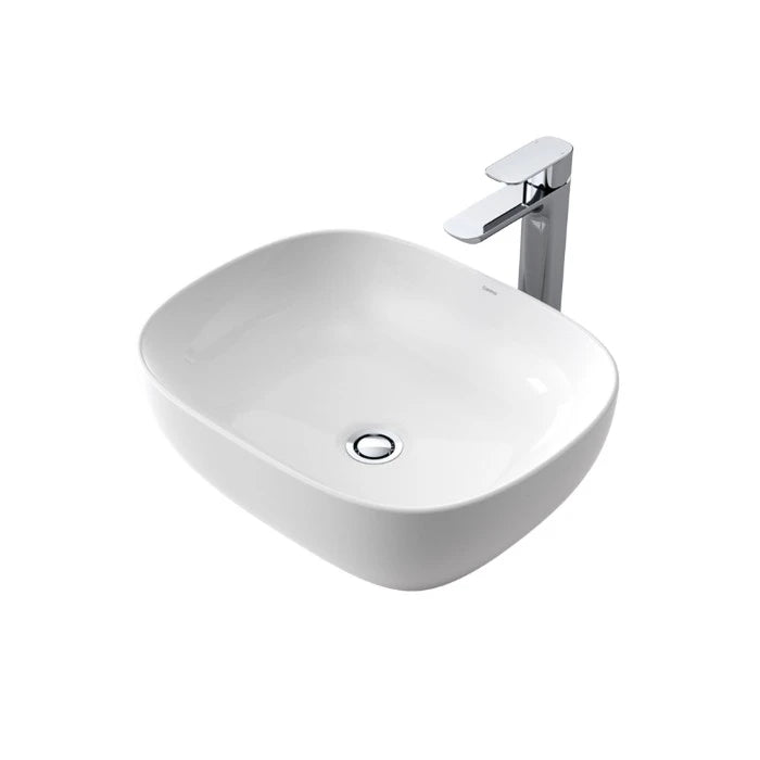 Caroma Tribute 480mm Curved Rectangle Above Counter Basin White
